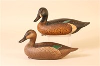 Marty Hanson Pair of Hen & Drake Blue-Winged Teal