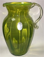 Pilgrim Art Glass Pitcher, Lemon Lime