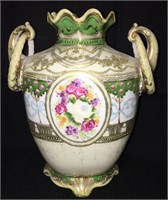 Nippon Hand Painted Porcelain Vase