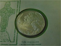 (1) 1978 .999 IRISH SILVER St. Patrick's Day Medal