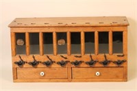 Antique Wooden Eight Compartment Shot Dispenser