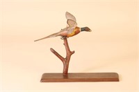Miniature Ring-necked Rooster Pheasant on Base by
