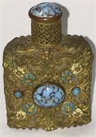 Brass & Turquoise Perfume Bottle