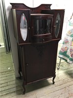 Ornate Mahogany Bow Front Music Cabinet