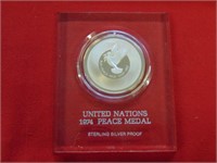 (1) 1974 U.N. Peace Medal .925 STERLING SILVER