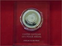 (1) 1973 U.N. Peace Medal .925 STERLING SILVER
