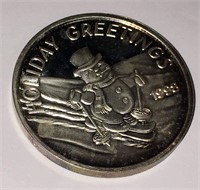 1998 Fine Silver Holiday Greetings Medal