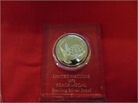 (1) 1972 U.N. Peace Medal .925 STERLING SILVER