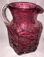 Pilgrim Cranberry Glass Plymouth Creamer