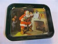 Santa Coca Cola Tray with Chimney Scene