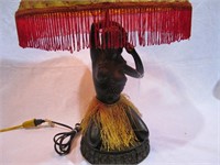 Lady with Grass Skirt Lamp