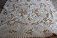 Yellow and White Cross Stitch Quilt