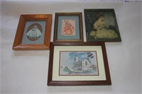 Four Small Vintage Pictures