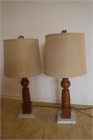 Turned Wood Table Lamps