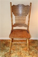 Old Oak Carved Back Chair