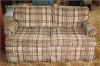 Vintage Plaid Love Seat Sofa