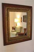 Old Ornate Wood Frame Mirror