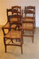 5 Cane Seat Chairs