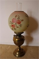 Duplex England Brass Oil Lamp With Glass Shade