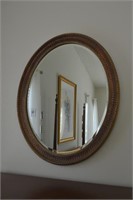 beveled glass oval mirror