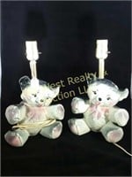 Pair of Teddy Bear Lamps