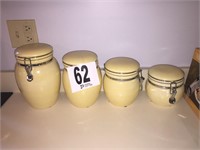 Yellow 4 Piece Pantryware Canister Set