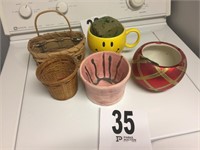 Lot of Baskets and Pots