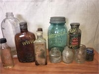 Antique ink and medicine bottles