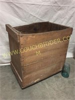 Great old wood Ball Brand crate box on castors