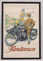Rare Henderson Motorcycle Poster