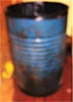 Big Blue Metal Barrel