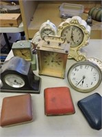 Assortment of Mantel Clocks, Alarm Clocks, etc
