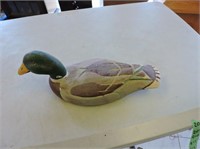 Carved and painted decoy with glass eyes