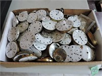 Large Quantity of Clock Faces with Works