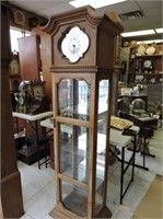 Curio Cabinet with Electric Clock, 21" x14" x 70"