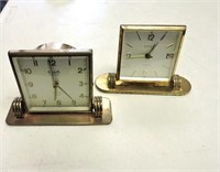 Pair of Brass Case Alarm Clocks