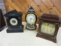 3 Mantel Clocks in Various Conditions