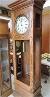 Oak Case Tall Clock, 78"  x 27" x 14"