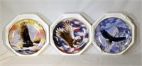 Lot of 3 Collectible Franklin Mint Eagle Plates