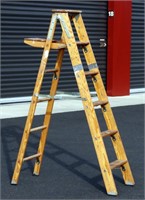 Old Style Babcock Wood 6' Step Ladder