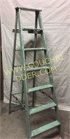 Antique green paint ladder