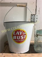 Lay or Bust tin farmer's bucket