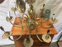 Vintage brass chandelier for repurpose