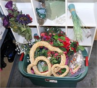 Large Tote of Floral Arrangement Items