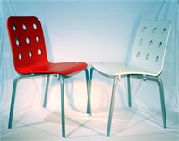 Pair of IKEA Jules Chairs Red & White
