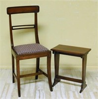Mahogany Chair and Side Table.