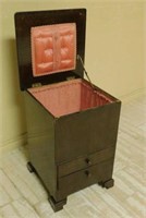 Vintage Bracket Foot Oak Sewing Box.