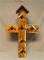 Handmade Cedar Cruciform Bird House.