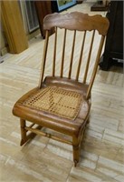 Caned Seat Sewing Rocker.