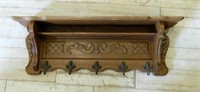 Acanthus Carved Oak Wall Rack.